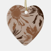 Earthy Brown Gerbera Blume Keramikornament (Rechts)