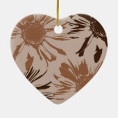 Earthy Brown Gerbera Blume Keramikornament (Hinten)