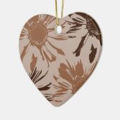 Earthy Brown Gerbera Blume Keramikornament (Links)
