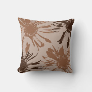 Earthy Brown Gerbera Blume Kissen