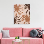 Earthy Brown Gerbera Blume Leinwanddruck (Insitu (Wohnzimmer))