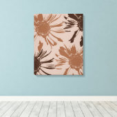 Earthy Brown Gerbera Blume Leinwanddruck (Insitu (Holzboden))