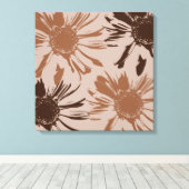 Earthy Brown Gerbera Blume Leinwanddruck (Insitu (Holzboden))