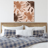 Earthy Brown Gerbera Blume Leinwanddruck (Insitu (Schlafzimmer))