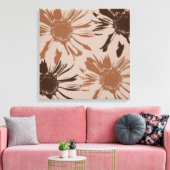 Earthy Brown Gerbera Blume Leinwanddruck (Insitu (Wohnzimmer))