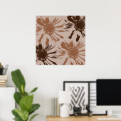 Earthy Brown Gerbera Blume Poster (Heimbüro)