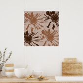 Earthy Brown Gerbera Blume Poster (Küche)