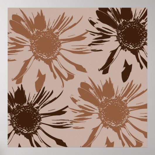 Earthy Brown Gerbera Blume Poster (Vorne)