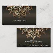 Earthy Brown & Gold Mandala Holistic Wellness-Cent