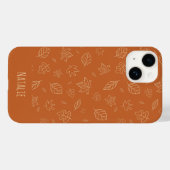 Earthy Brown Herbstlaubs Pattern Case-Mate iPhone Hülle (Rückseite (Horizontal))