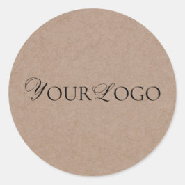 Earthy Brown Kraft & Custom Long Business Logo Runder Aufkleber