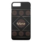 Earthy Brown Rustic Mandala Monogram Case-Mate iPhone Hülle (Rückseite)