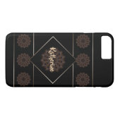 Earthy Brown Rustic Mandala Monogram Case-Mate iPhone Hülle (Rückseite (Horizontal))