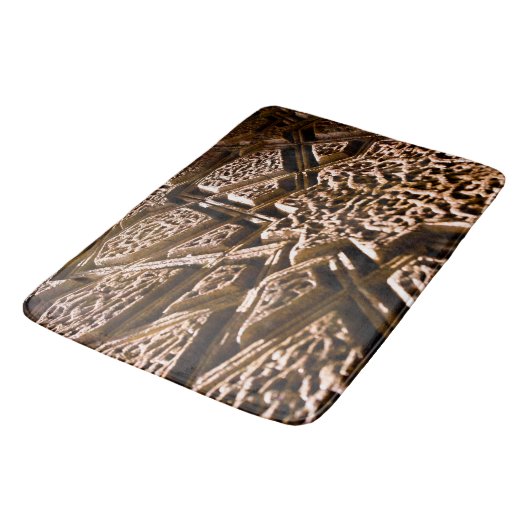Earthy Brown Stars Badematte (Schrägansicht)