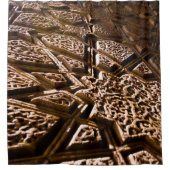 Earthy Brown Stars Duschvorhang (Vorderseite)