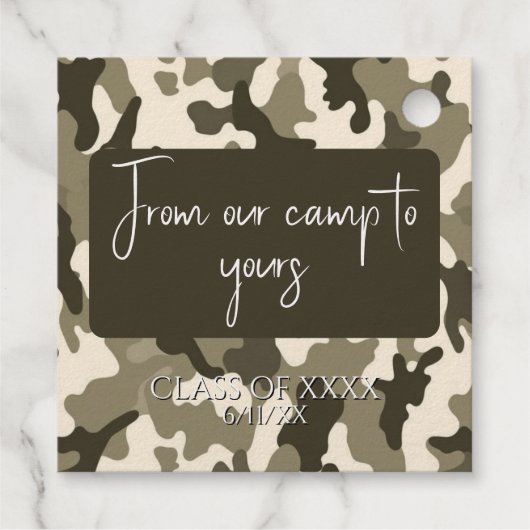 Earthy Brown & Tan Camouflage aus unserem Lager Geschenkanhänger (Rückseite)