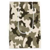 Earthy Brown & Tan Camouflage Danke Mittlere Geschenktüte (Rückseite)
