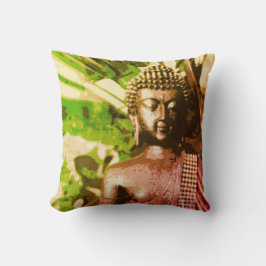 Earthy Buddha Meditation Throw Pillow – Warm Zen Kissen