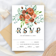 Earthy Burnt Orange Rose Terracotta Floral Wedding
