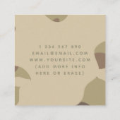 Earthy Camouflage Camouflage Military Style Patter Quadratische Visitenkarte (Rückseite)