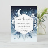 Earthy Chic Moonlit Wedding Save The Date (Stehend Vorderseite)