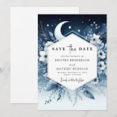 Earthy Chic Moonlit Wedding Save The Date (Vorne/Hinten)