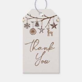 Earthy Christmas Danke, Tag Geschenkanhänger