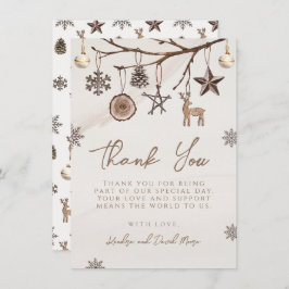 Earthy Christmas Dankeschön-Karte für Babydusche Dankeskarte