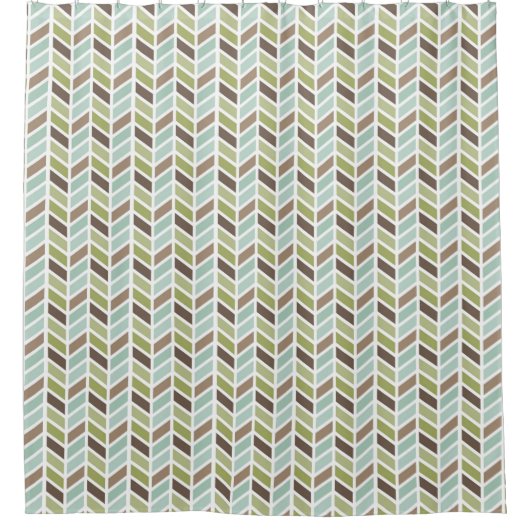 Earthy Colors Herringbone Pattern Duschvorhang (Vorderseite)