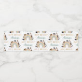 Earthy Colors Rainbow Jungle Animals Geburtsname Wasserflaschenetikett (Einzelnes Label)