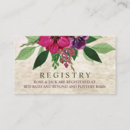 Earthy, Cranberry-Plum Wedding Card Begleitkarte