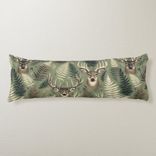 Earthy Deer Antlers & Ferns Seitenschläferkissen (Vorderseite)