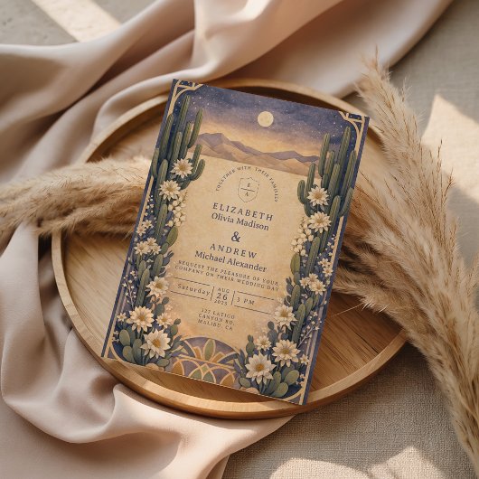 Earthy Desert Floral Wedding Einladung
