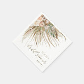 Earthy Drithy Pampas Grass Floral Wedding Bridal Serviette (Ecke)
