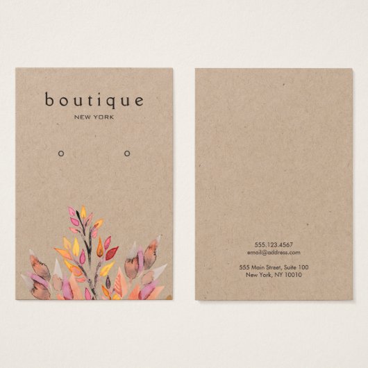 Earthy Earring Kraft Display Card (Vorne & Hinten)