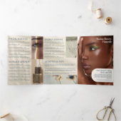 Earthy Elegance Logo Beauty, Spa Blue Brochure Dreifach Gefaltete Karte (Innenseite)