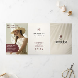 Earthy Elegance Logo Beauty, Wellness-Center Elfen Dreifach Gefaltete Karte