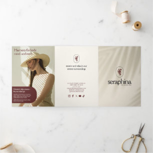 Earthy Elegance Logo Beauty, Wellness-Center Elfen Dreifach Gefaltete Karte