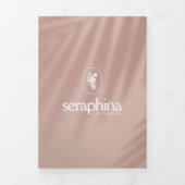 Earthy Elegance Logo Beauty, Wellness-Center Pink Dreifach Gefaltete Karte (Cover)