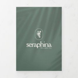 Earthy Elegance Logo Beauty, Wellness-Center Sage  Dreifach Gefaltete Karte
