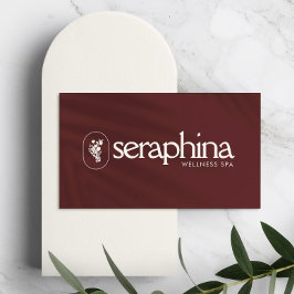 Earthy Elegance Logo Beauty, Wellness, Spa Maroon Visitenkarte