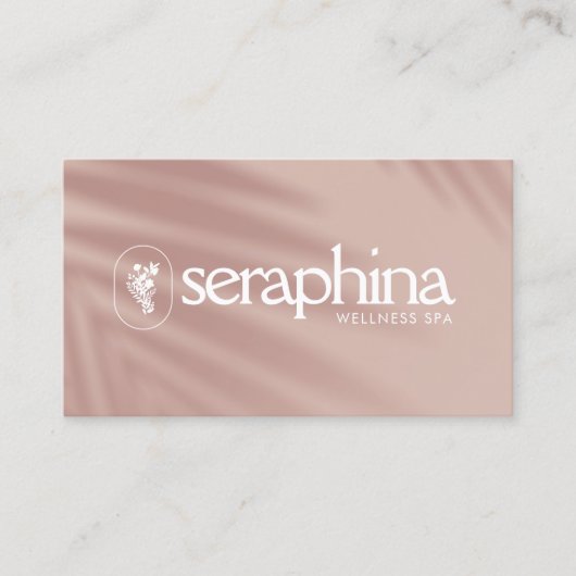 Earthy Elegance Logo Beauty, Wellness, Spa Pink Visitenkarte (Vorderseite)