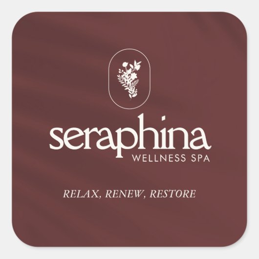 Earthy Elegance Logo Schönheit, Boutique, Wellness Quadratischer Aufkleber (Vorderseite)