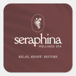Earthy Elegance Logo Schönheit, Boutique, Wellness Quadratischer Aufkleber