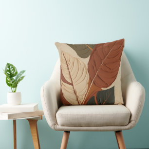 Earthy Elegance Modigliani Leaf Art Kissen