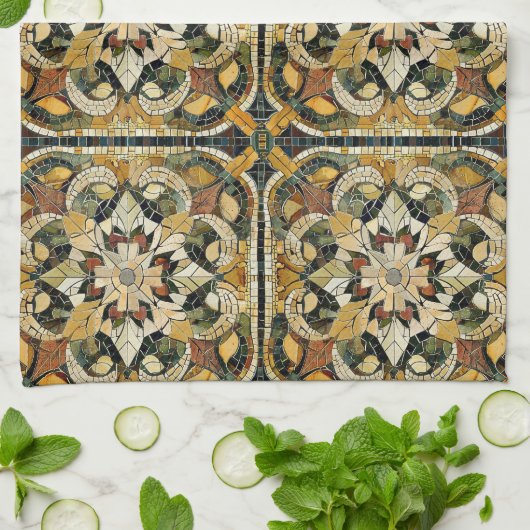 Earthy Elegance Mosaic Geschirrtuch (Gefaltet)