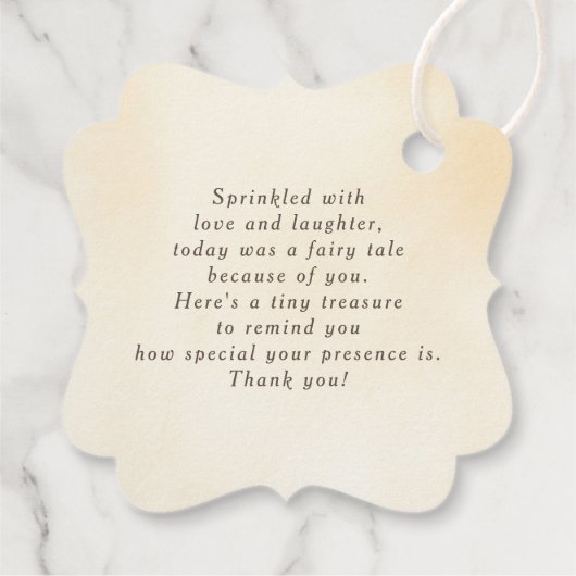 Earthy Elegant Blume Vielen Dank für Ihre Hochzeit Geschenkanhänger (Rückseite)