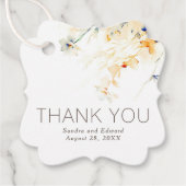 Earthy Elegant Blume Vielen Dank für Ihre Hochzeit Geschenkanhänger (Vorderseite)
