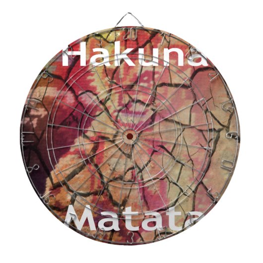 Earthy Elegant Lion: Hakuna Matata Textured Design Dartscheibe (vorne)