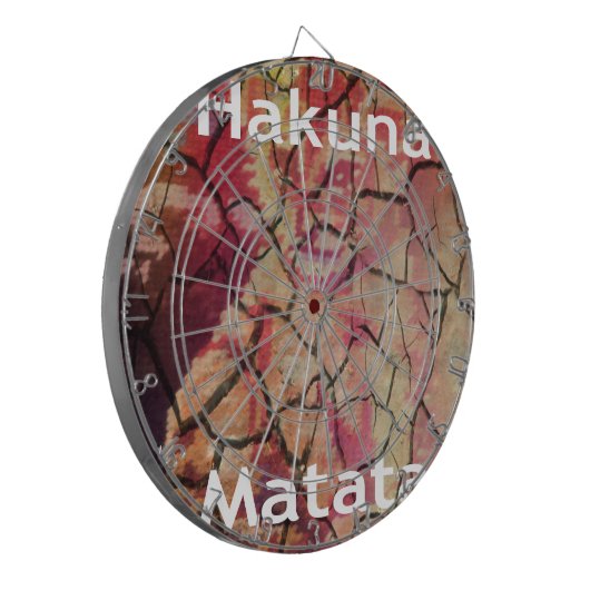 Earthy Elegant Lion: Hakuna Matata Textured Design Dartscheibe (Vorderseite Links)